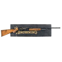 Engraved Gold Inlaid Browning Model 12 Grade V Slide Action Shotgun with Original Box