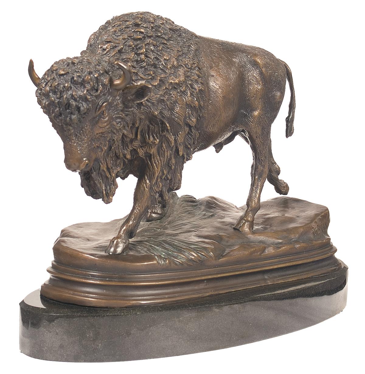 Bronze Sculpture of a Buffalo by Alfred Dubucand
