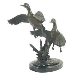 Large Bronze Sculpture of Ducks