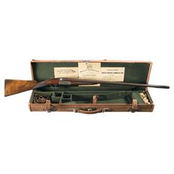 Cased Engraved Westley Richards Box Lock Damascus Double Barrel Hammerless Shotgun