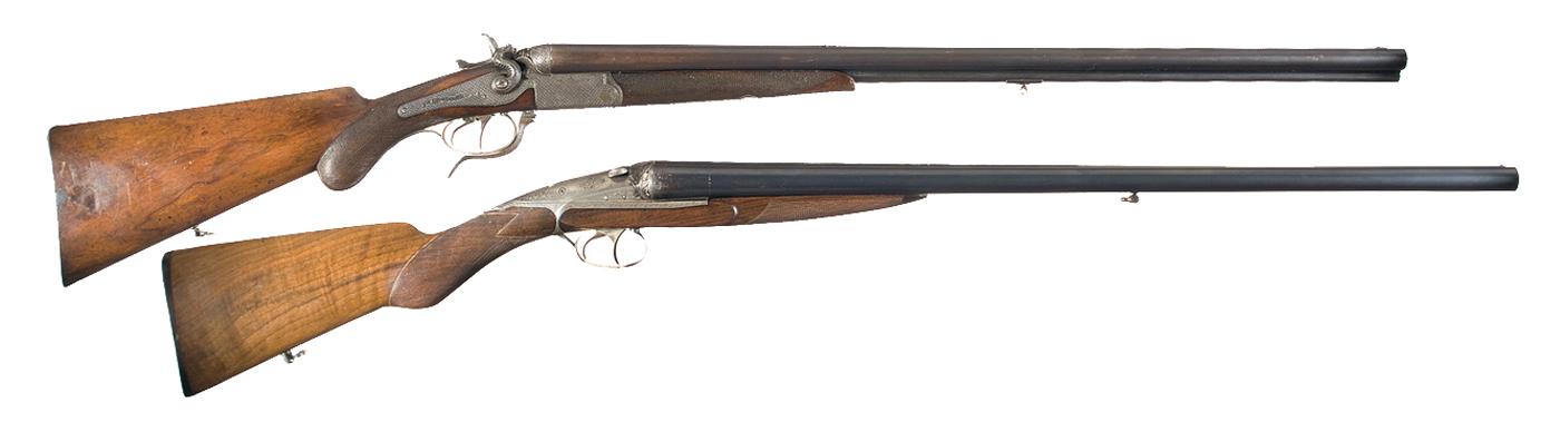 Two European Long Guns -A) Engraved German G.L. Rasch Hammer Drilling B ...