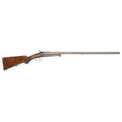 Engraved European Side by Side Damascus 16 Gauge Shotgun
