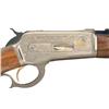 Image 4 : Three Browning Rifles -A) Signed Engraved Gold Inlaid Browning Model 71 High Grade Lever Action Rifl