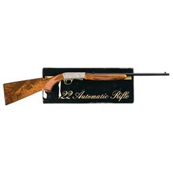 Engraved Browning Grade II .22 Caliber Semi Automatic Rifle with Box