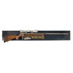 Scoped Browning White Gold Medallion A-Bolt II Rifle with Boss System and Box