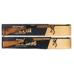 Two Browning Lever Action Rifles -A) Browning Model 81 BLR Lever Action Rifle in Box  B) Browning Mo