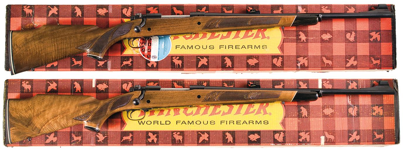 Two Boxed Winchester Model 70 Bolt Action Rifles -A) Winchester Model ...