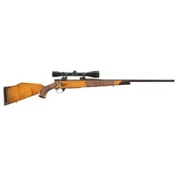 Weatherby Vanguard Bolt Action Rifle with Fancy Carved Stock and Scope