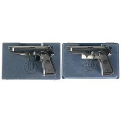Two Cased Beretta Pistols -A) U.S. Beretta M9 Semi-Automatic Pistol in Case with Extra Magazine  B) 