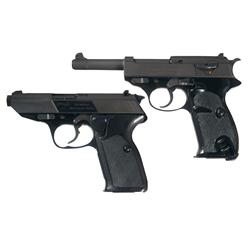 Two Walther Semi-Automatic Pistols -A) Walther P.38 Semi-Automatic Pistol with Extra Magazine  B) Wa