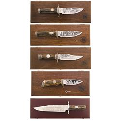 Four Cased Smith & Wesson Collector Knives with Boxes and a California Commemorative Knife