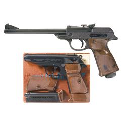 One Walther PP and One Walther Airgun -A) Postwar Model PP Manurhin .22 Semi-Automatic Pistol with B