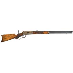 Spectacular, Winchester Model 1886 Fancy Sporting Rifle with Documented Factory Montgomery Ward Insc