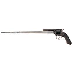 G.H Daw London Double Action Centerfire Revolver with Unique Sword Blade