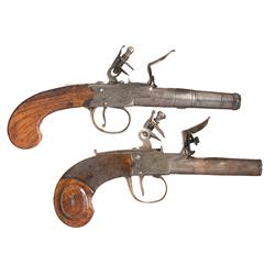 Two Flintlock Pistols -A) Ketland Marked Flintlock Screw Barrel Pistol  B) Engraved Flintlock Pistol