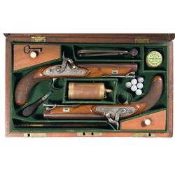 Fine Cased Set of Manton Dueling Pistols with Accessories -A) Manton Dueling Pistol  B) Manton Dueli