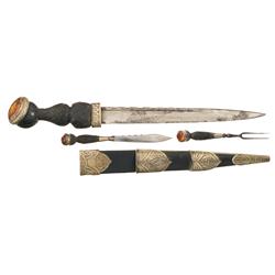 Highland Dirk with Matching Knife and Fork Set, in Sheath