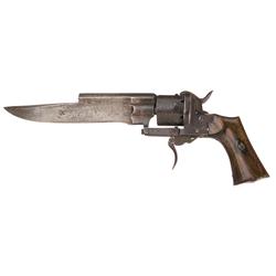 Rare Dumonthier Pinfire Knife Revolver