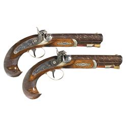 Extraordinary Pair of Henry Deringer Medium Sized Pocket Pistols -A) Henry Deringer Philadelphia Pro