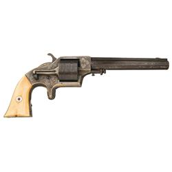 Engraved and Silver Finished Plant Manufacturing Third Model Front Loading Army Revolver with Ivory 