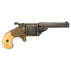 Scarce Factory Engraved Moore's Patent Firearms Front Loading Revolver with Ivory Grips