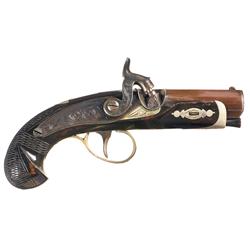 Excellent Engraved English "Deringer" Marked Single Shot Pocket Pistol