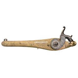 Exhibition Quality Engraved Oversize Percussion Store Advertising Lock Plate with W. Stokes Kirk Mer