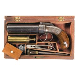 Allen & Thurber Double Action Bar Hammer Pepperbox Revolver with Case and Accessories