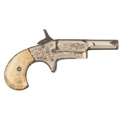 Factory Engraved Eclipse Single Shot Derringer with Bone Grips