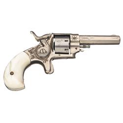Scarce Factory Engraved Forehand & Wadsworth 22 Caliber Side Hammer Pocket Revolver with Pearl Grips