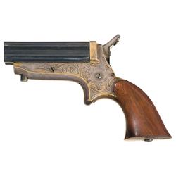 Rare Factory Engraved Sharps Model 1C Pepperbox Pistol