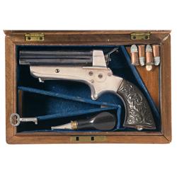 Excellent Cased Tipping & Lawden Sharps Model 2 Four Barrel Pistol