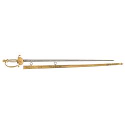 Excellent Mexican War Militia Staff Sword with Indian Princess Pommel
