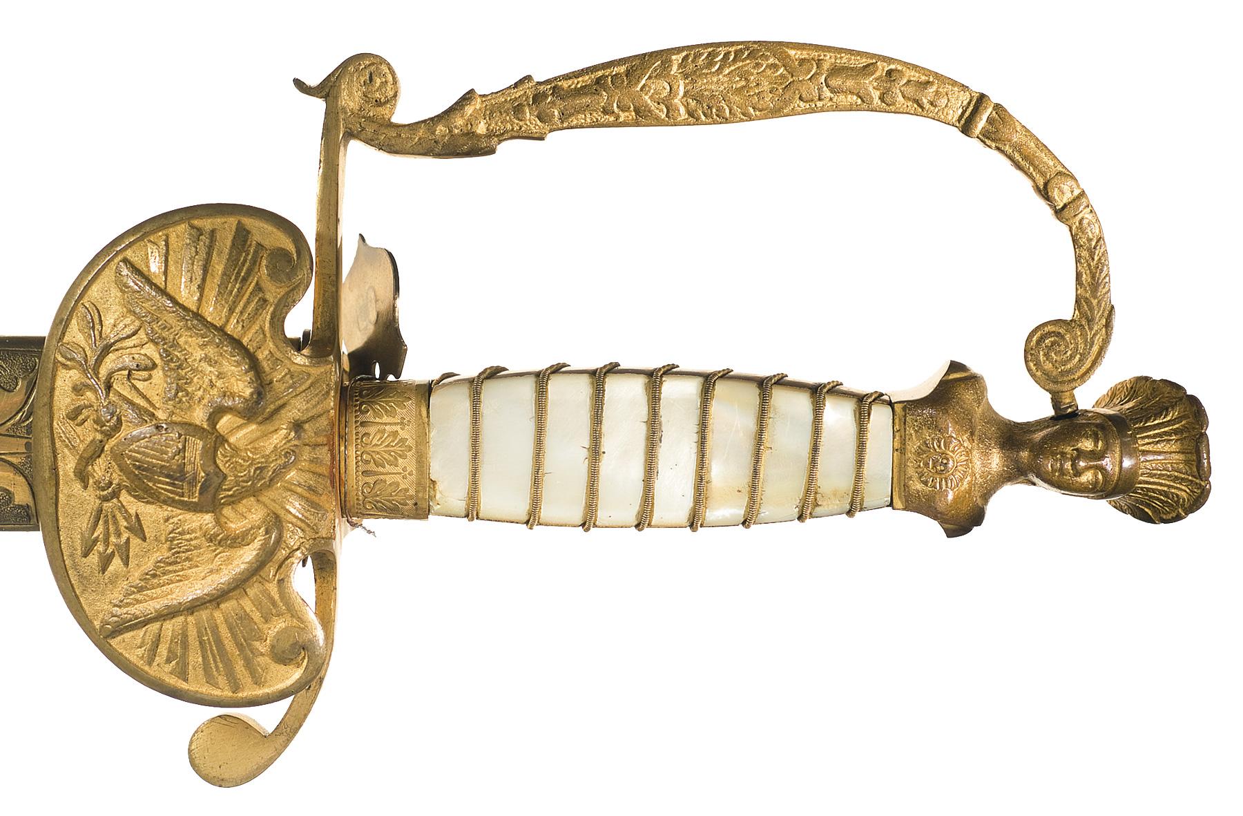 Excellent Mexican War Militia Staff Sword with Indian Princess Pommel