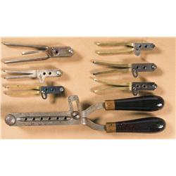 Seven Bullet Molds, Including a 6-Chamber Gang Mold