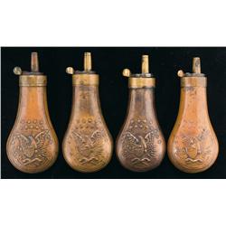 Four Eagleand Shield Powder Flasks for Colt Model 1840 and New Model Root Revolvers