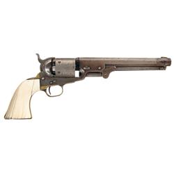 Colt Model 1851 Navy Percussion Revolver with Ivory Grip and Slim Jim Holster
