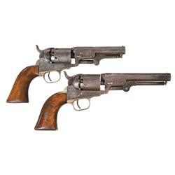 Two Colt Model 1849 Percussion Pocket Revolvers -A) Colt Model 1849 Percussion Pocket Revolver  B) C