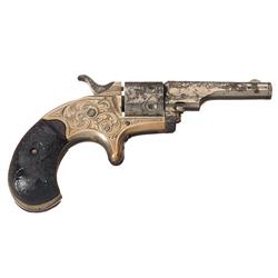 Factory Engraved Colt Open Top Pocket Model Revolver with Unique Deluxe Grips