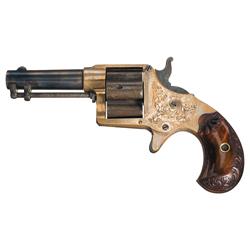 Rare Two Digit Serialized Colt Factory Engraved Cloverleaf House Model Revolver with Relief Carved D