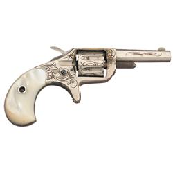 Excellent Factory Engraved Colt New Line 22 Revolver with Pearl Grips