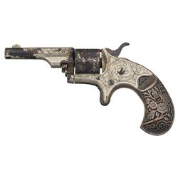 Rare Factory Engraved Colt Open Top Pocket Revolver with Wexell & Degress Silver Grip
