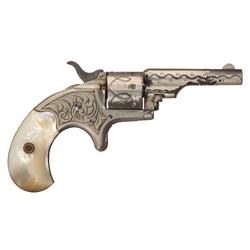 Factory Engraved Colt Open Top Pocket Revolver with Pearl Grips