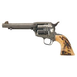 Pre-War Colt Single Action Army Revolver with Stag Grips