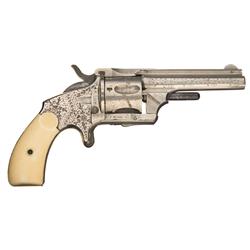 Factory Engraved Merwin Hulbert & Company Spur Trigger Pocket Revolver with Ivory Grips