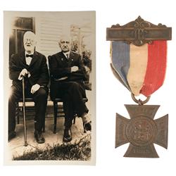 Vintage Photograph of Two Veterans of Red Cloud's War, and a Woman's Relief Corps Medal