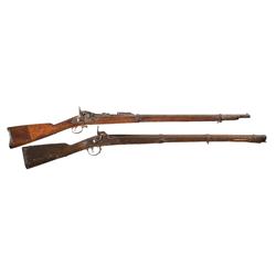 Two U.S. Long Guns -A) U.S. Springfield Model 1884 Trapdoor Rifle  B) U.S. Harpers Ferry Model 1842 