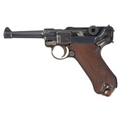 Post-WWI 1920 Police Rework Luger Pistol with Rare Matching Number Unit Marked Holster and Takedown 