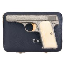 Fabrique Nationale Renaissance .32 Automatic Pistol with Ivory Grips and Case