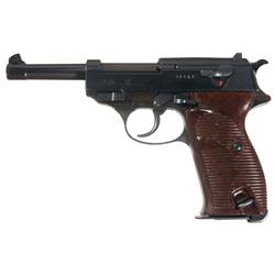 Exceptional WWII German Mauser" byf/44" Code P38 Double Action Pistol With Holster And Spare Magazin